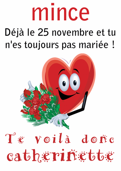 Carte Mince, Catherinette Toujours Pas Mariée : Envoyer 